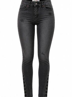 Highline Collective Lace Up Grommet Skinny Jeans 28